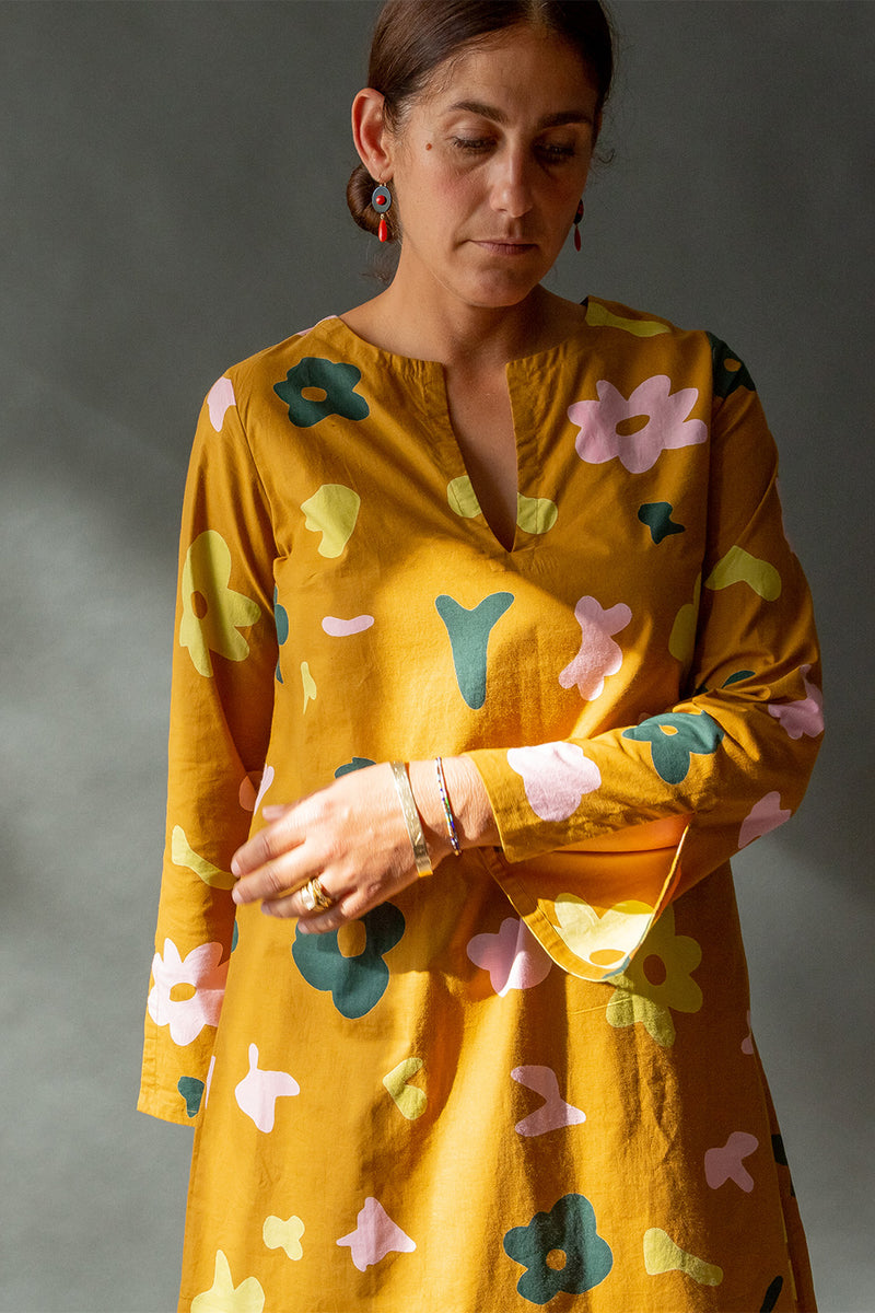Nava Cotton Dress In Fiore
