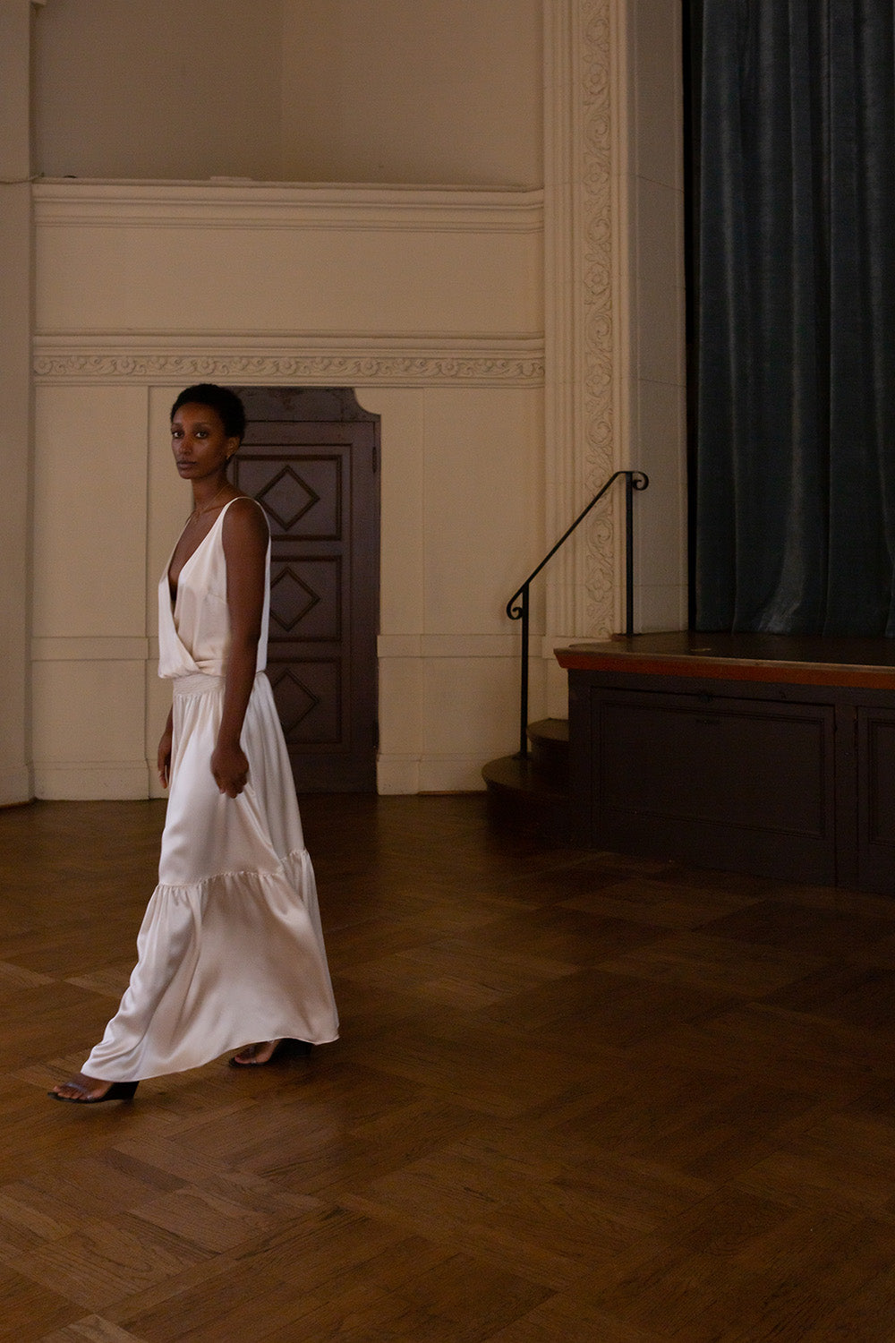 Odette Silk Charmeuse Gown in Alabaster 1 Odette Silk Charmeuse Gown in Alabaster 1