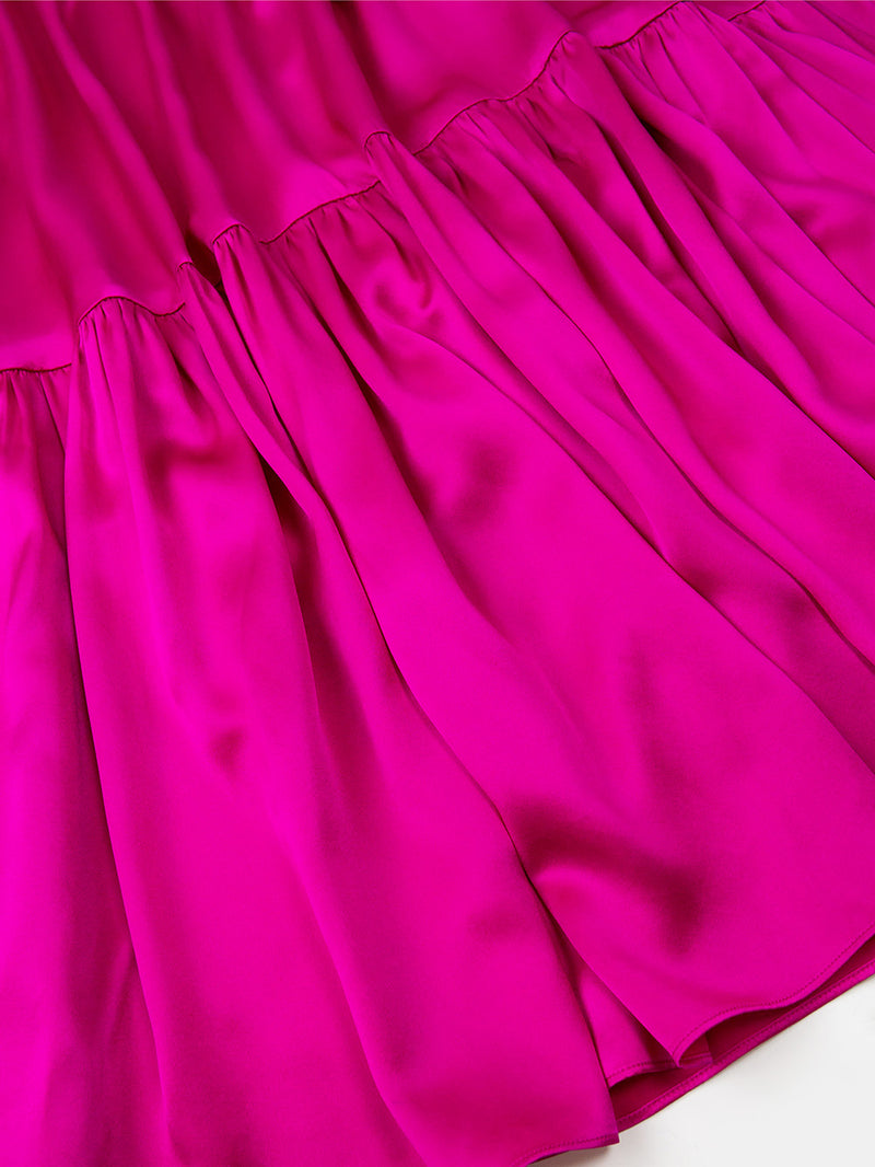 Odette Silk Charmeuse Gown in Ruby
