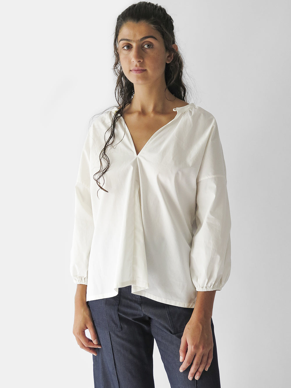 Patricia Cotton Blouse in Ivory