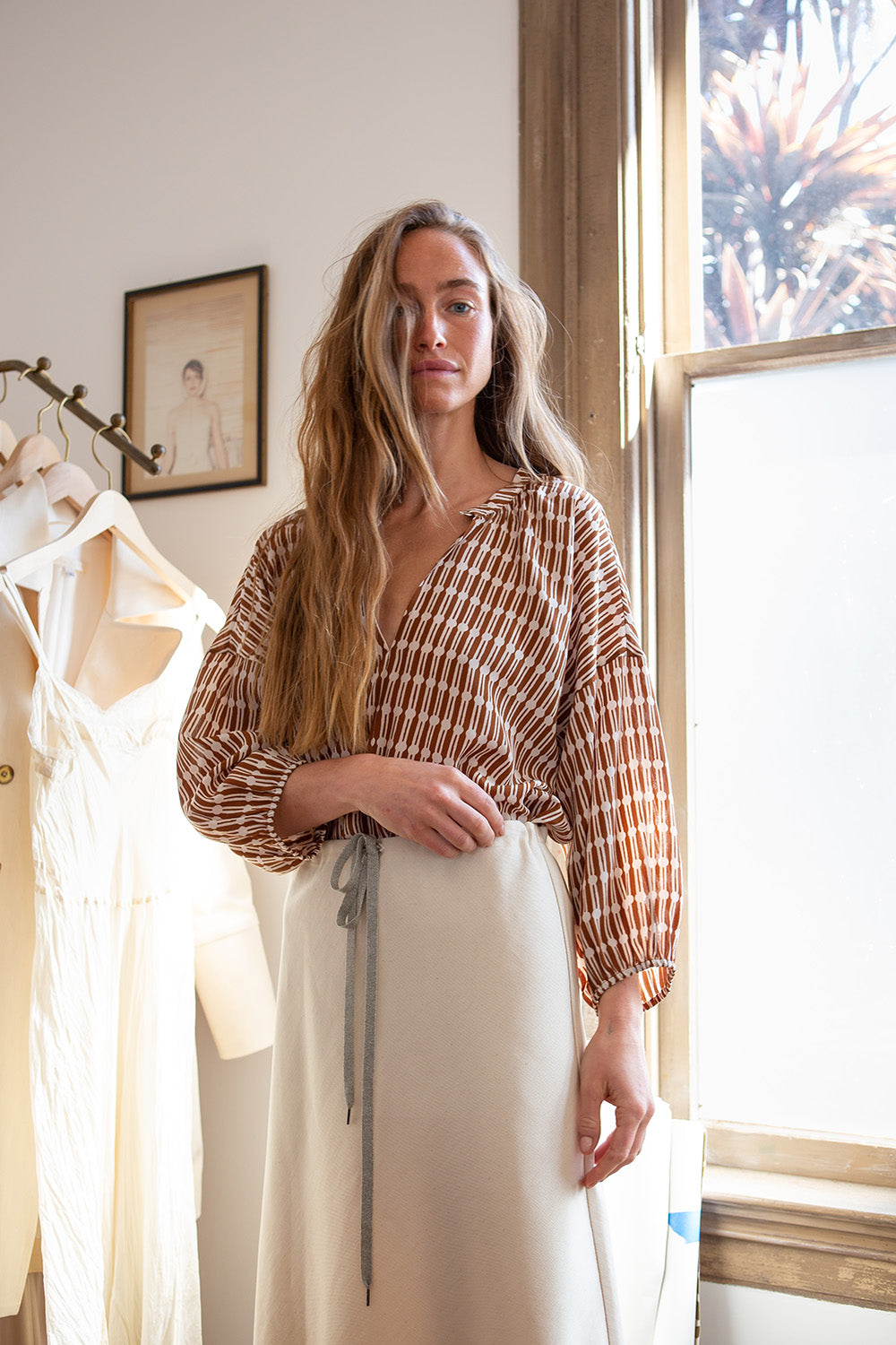 Patricia Silk Crêpe De Chine Top In Sienna Jacobsen