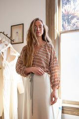 Patricia Silk Crêpe De Chine Top In Sienna Jacobsen