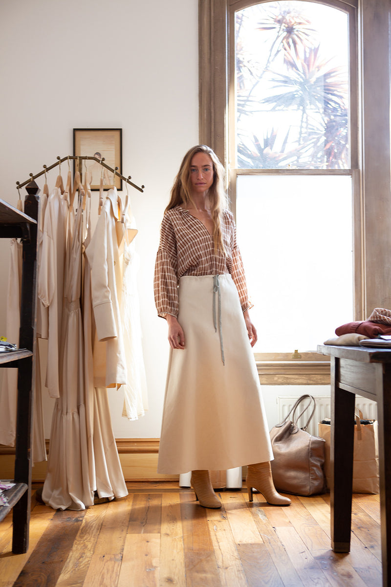Patricia Silk Crêpe De Chine Top In Sienna Jacobsen