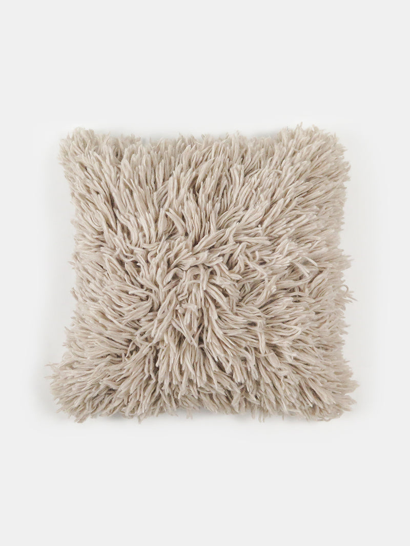 Wool and Alpaca Shag Pillow in Fawn