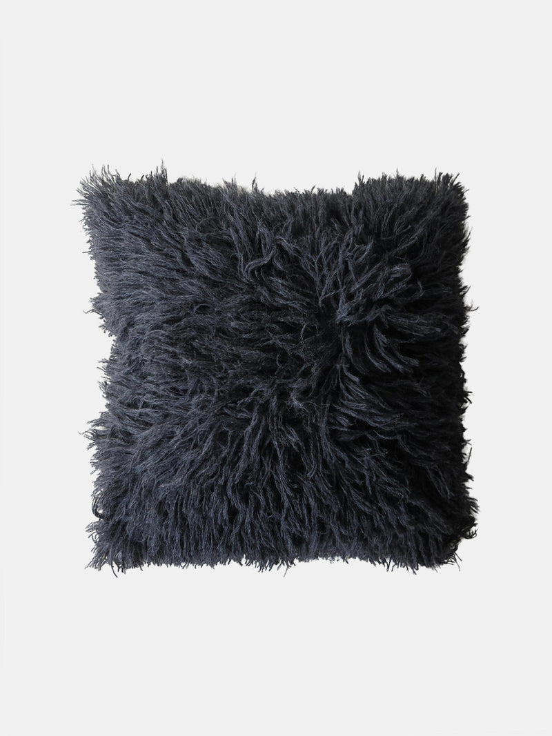 Baby Alpaca Shag Pillow in Charcoal