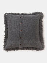 Wool and Alpaca Shag Floor Pillow in Charcoal