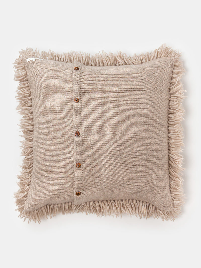 Wool and Alpaca Shag Floor Pillow in Fawn