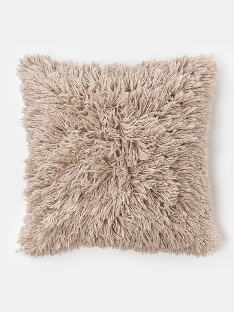 Wool and Alpaca Shag Floor Pillow in Fawn