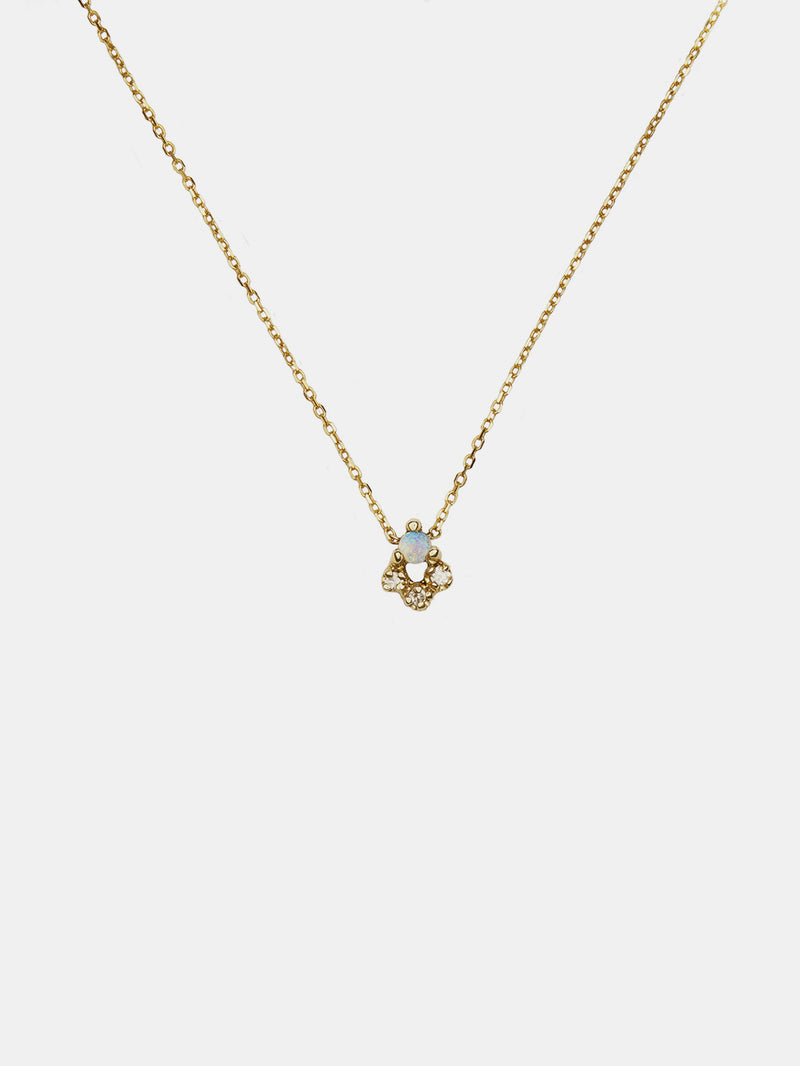 WWAKE Opal & Diamond Posy Necklace
