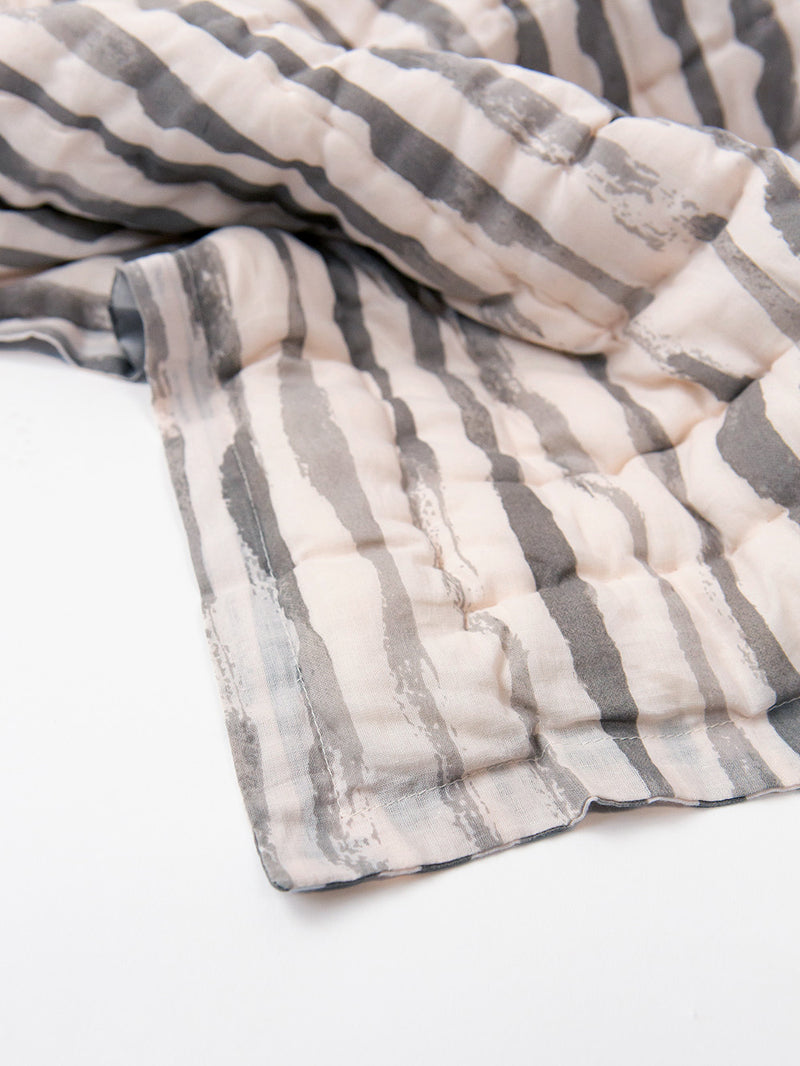 Cotton Hand-stitched Baby Quilt in Alder