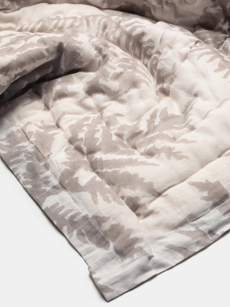 Cotton Hand-stitched Baby Quilt in Fern