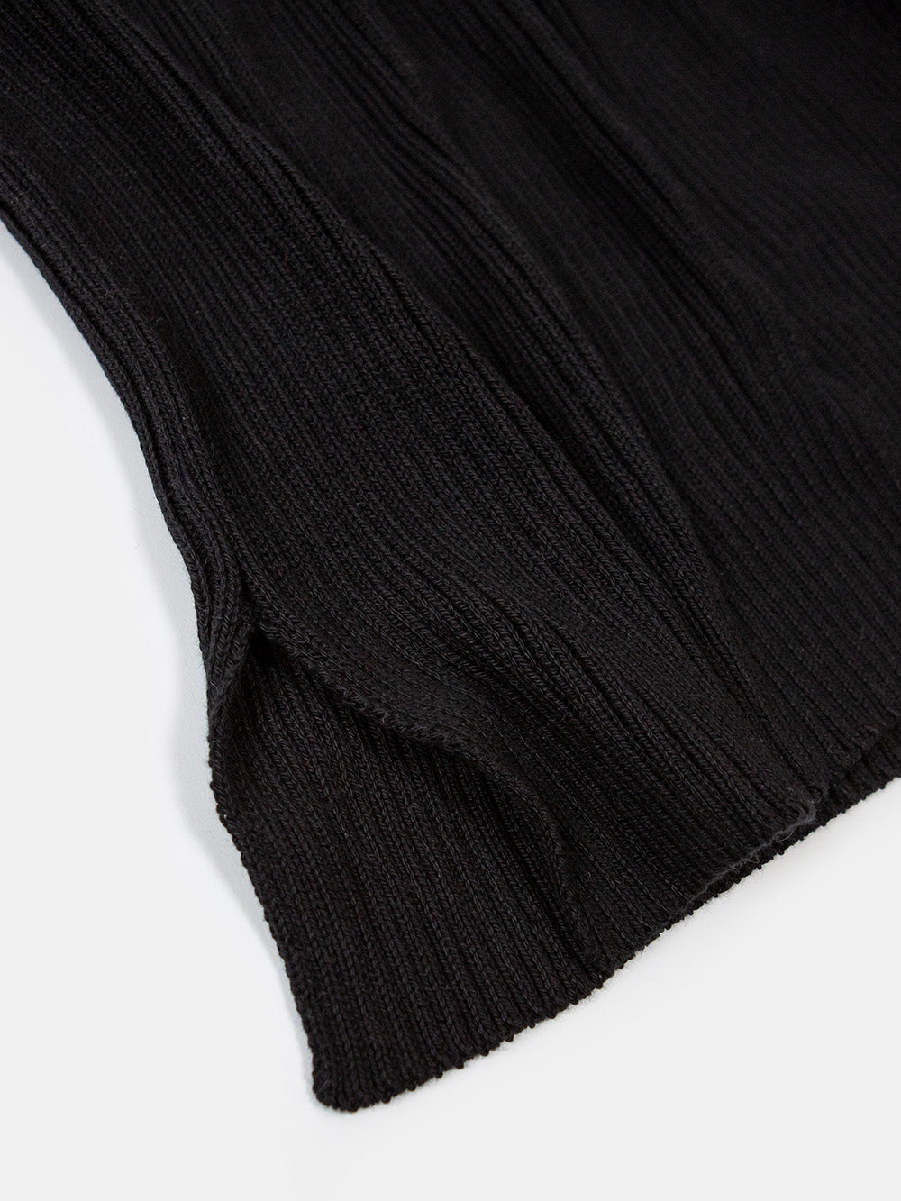 Pima Cotton Ribbed Pullover in Black