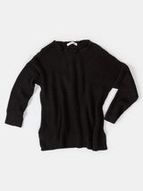 Pima Cotton Ribbed Pullover in Black