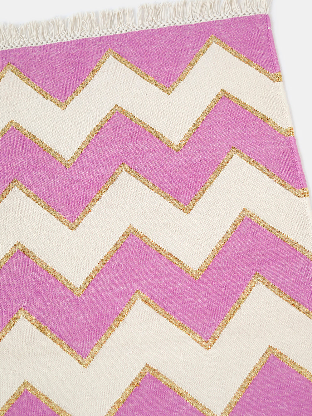 Panja Wave Rug in Fuchsia/Gold