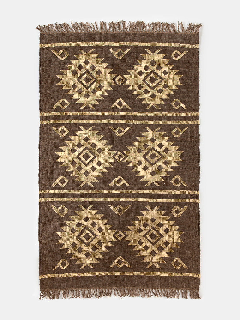 Kanta Diamond Rug in Brown & Natural