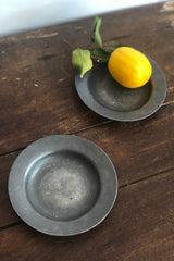 Pair of Antique Pewter Saucers