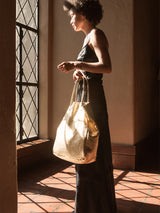 Eve Leather Tote in Gold