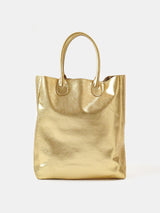 Eve Leather Tote in Gold