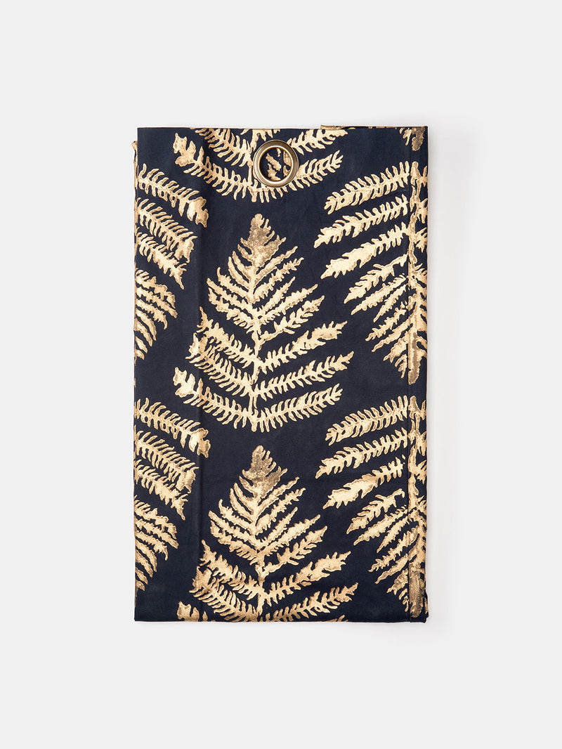 Fern Shower Curtain in Navy/Gold