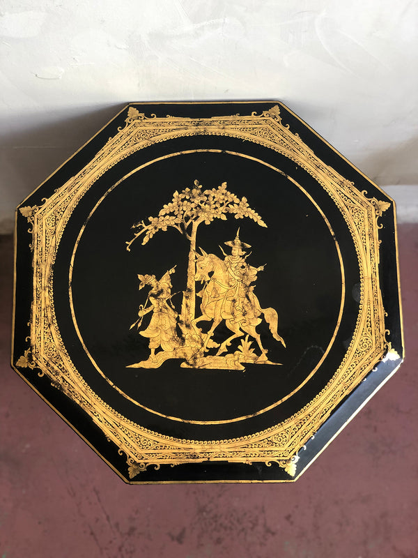 Gilded Lacquer Folding Side Table