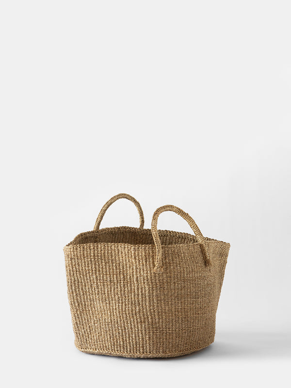 Small Floor Sisal Basket in Sand