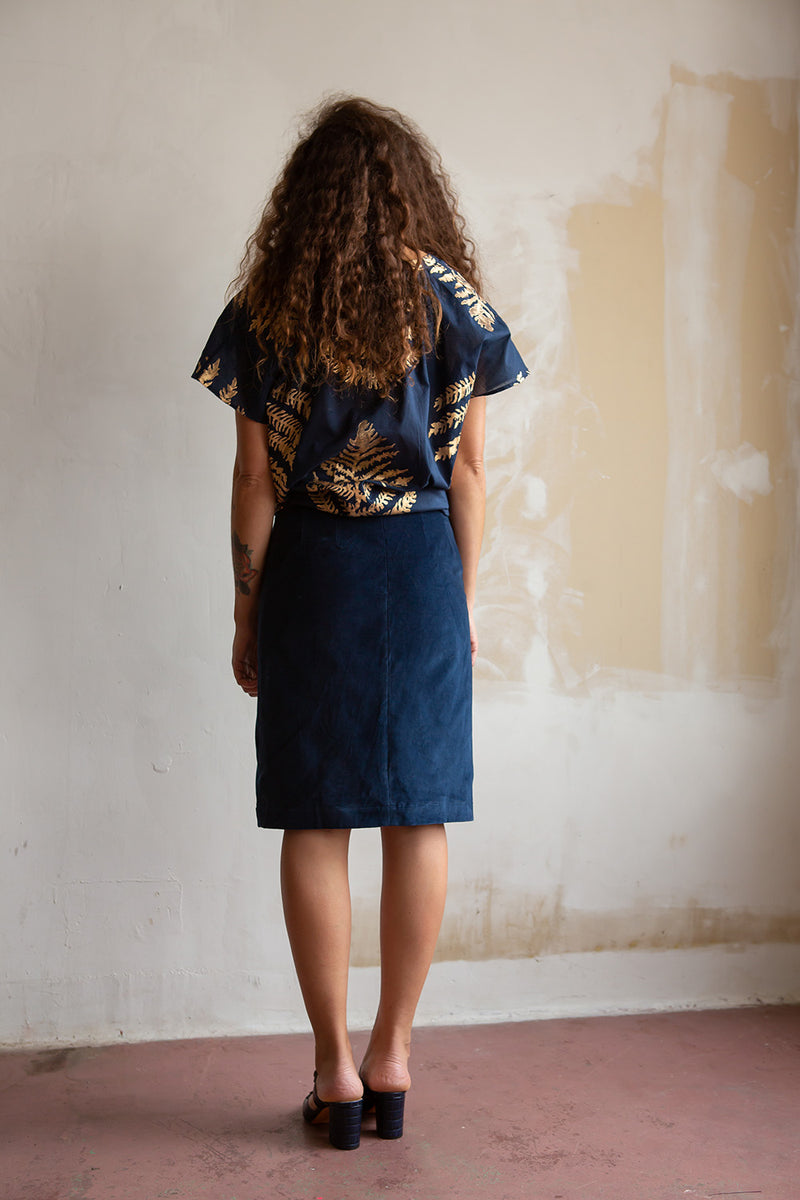 Smith Skirt in Navy Velvet