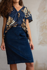 Smith Skirt in Navy Velvet