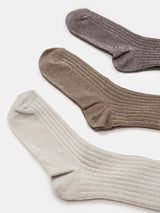 Metallic Ribbed Sock in Gold