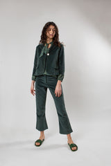 Cotton Velvet Soren Pant in Spruce