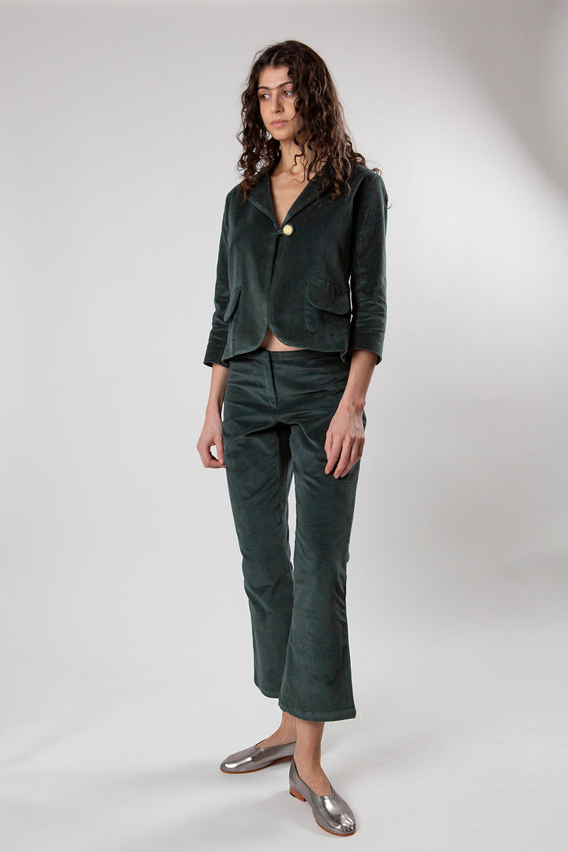 Cotton Velvet Soren Pant in Spruce