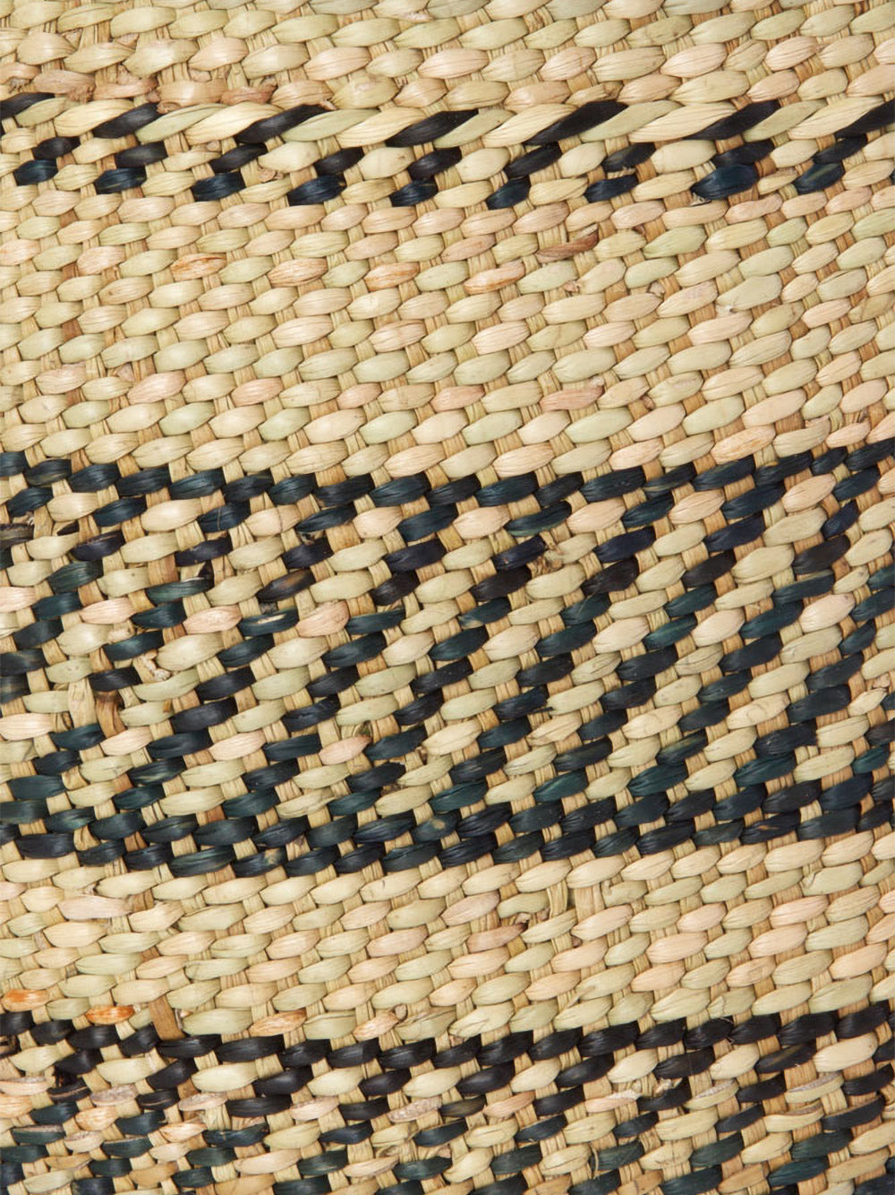 Small Iringa Stripe Basket in Natural & Black