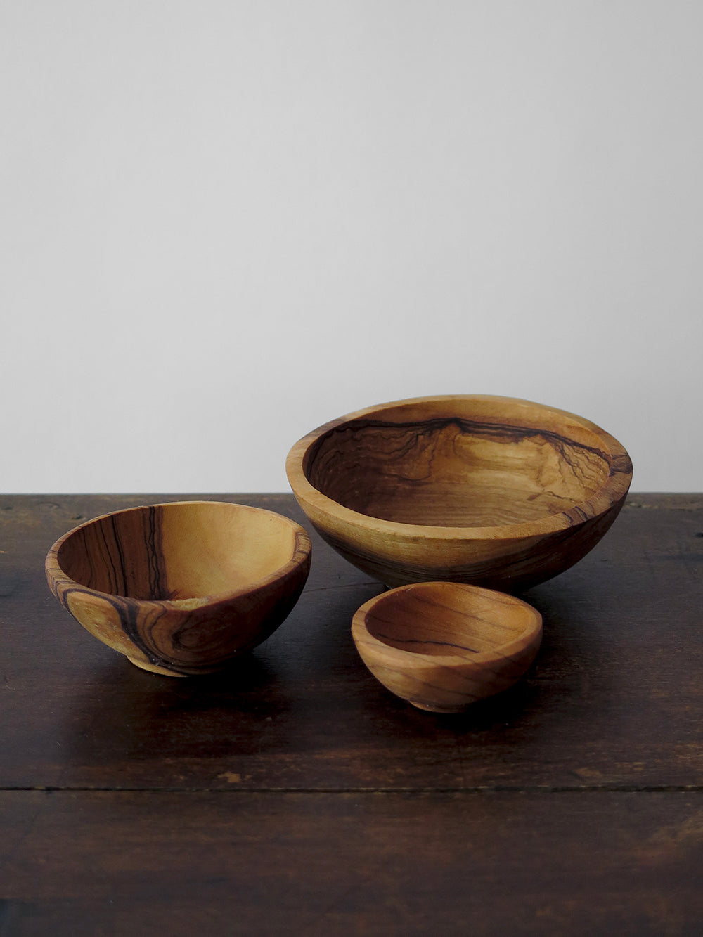 Set of Three Olivewood Bowls