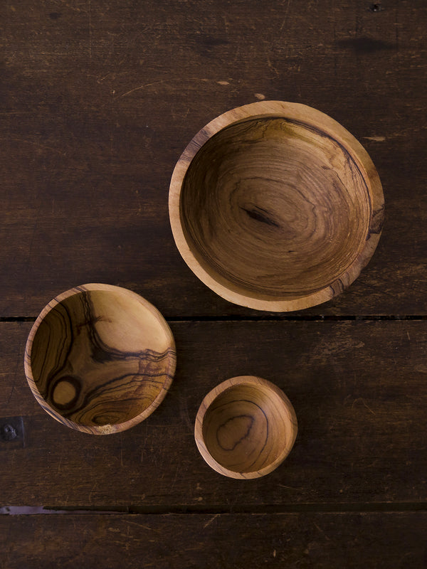 Set of Three Olivewood Bowls