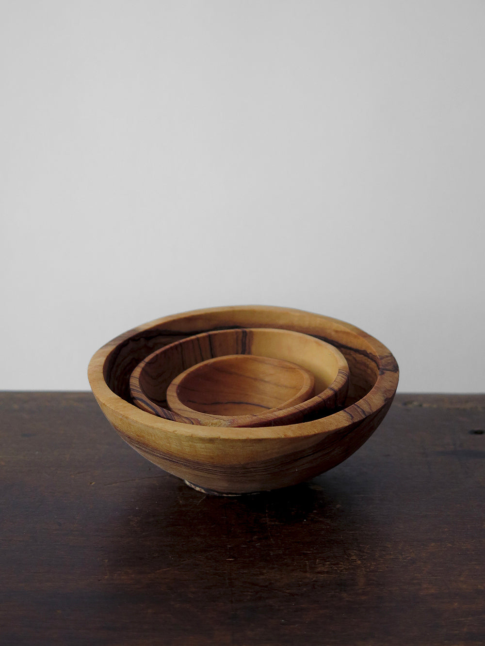 Set of Three Olivewood Bowls