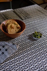 1965 Tablecloth in Natural/Black/Navy