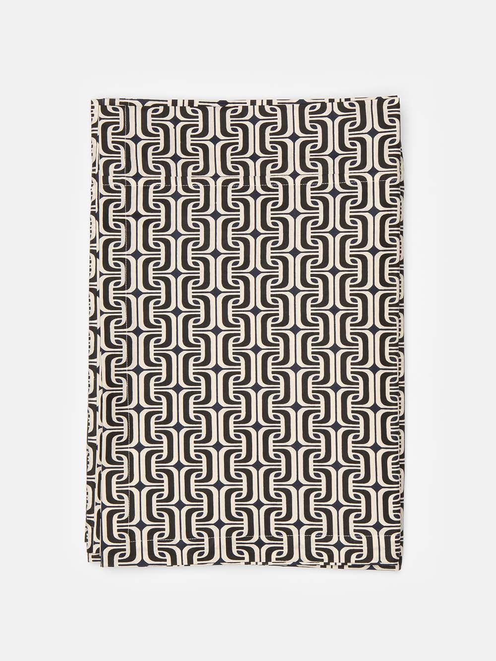 Cotton Tablecloth in 1965 Natural/Black/Navy