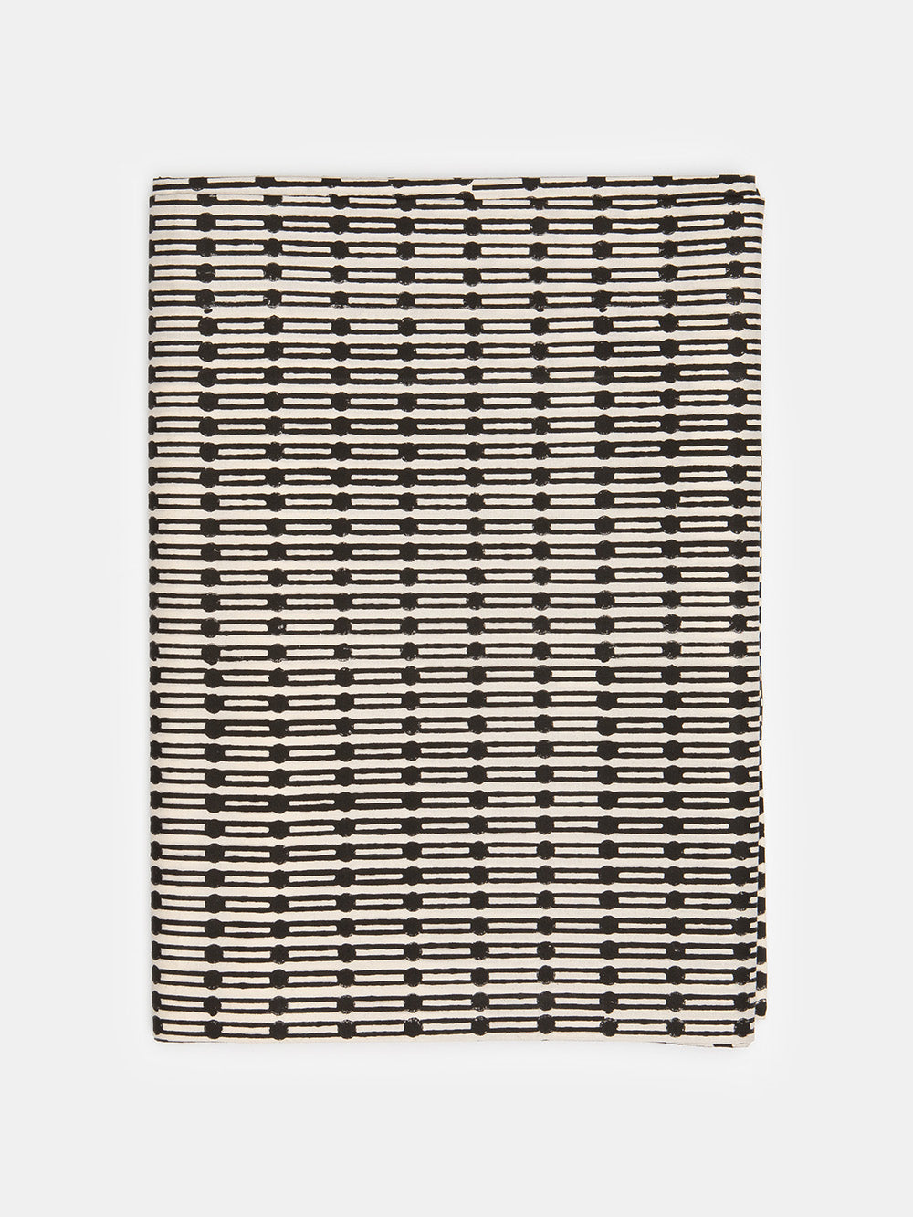 Cotton Tablecloth In Natural And Black Jacobsen