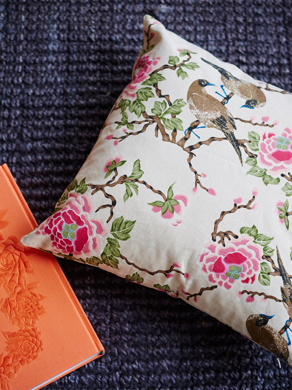 Cotton Throw Pillow In Lovebird