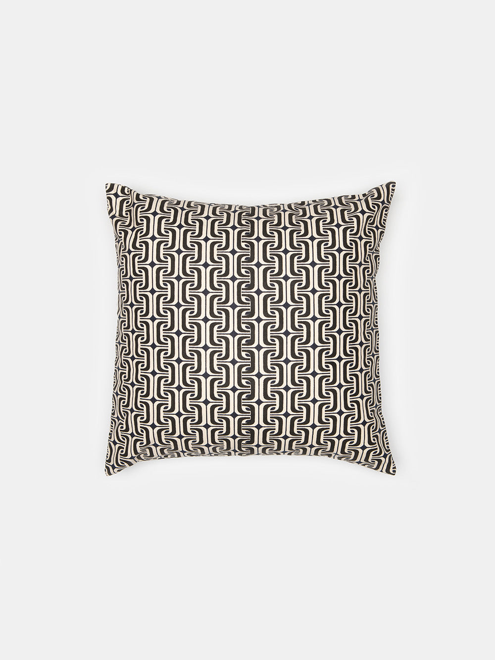 Cotton Throw Pillow in Natural/Black/Navy 1965