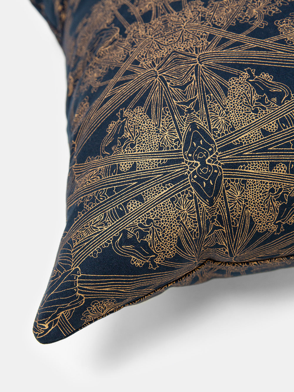 Botanicus Throw Pillow in Navy/Gold