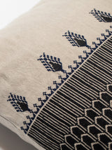 Linen Embroidered Throw Pillow in Cypress