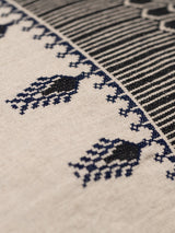 Linen Embroidered Throw Pillow in Cypress