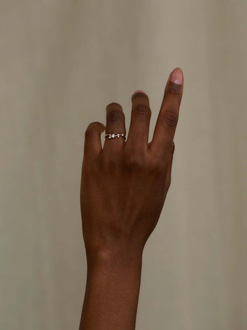 WWAKE Organic Triangle Brilliant Cut Diamond Ring