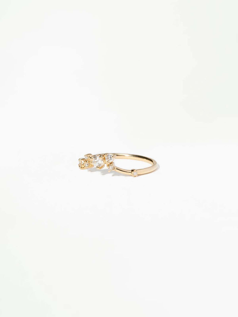 WWAKE Organic Triangle Brilliant Cut Diamond Ring