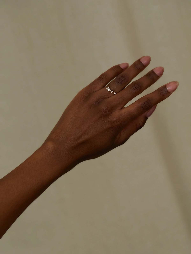 WWAKE Organic Triangle Brilliant Cut Diamond Ring