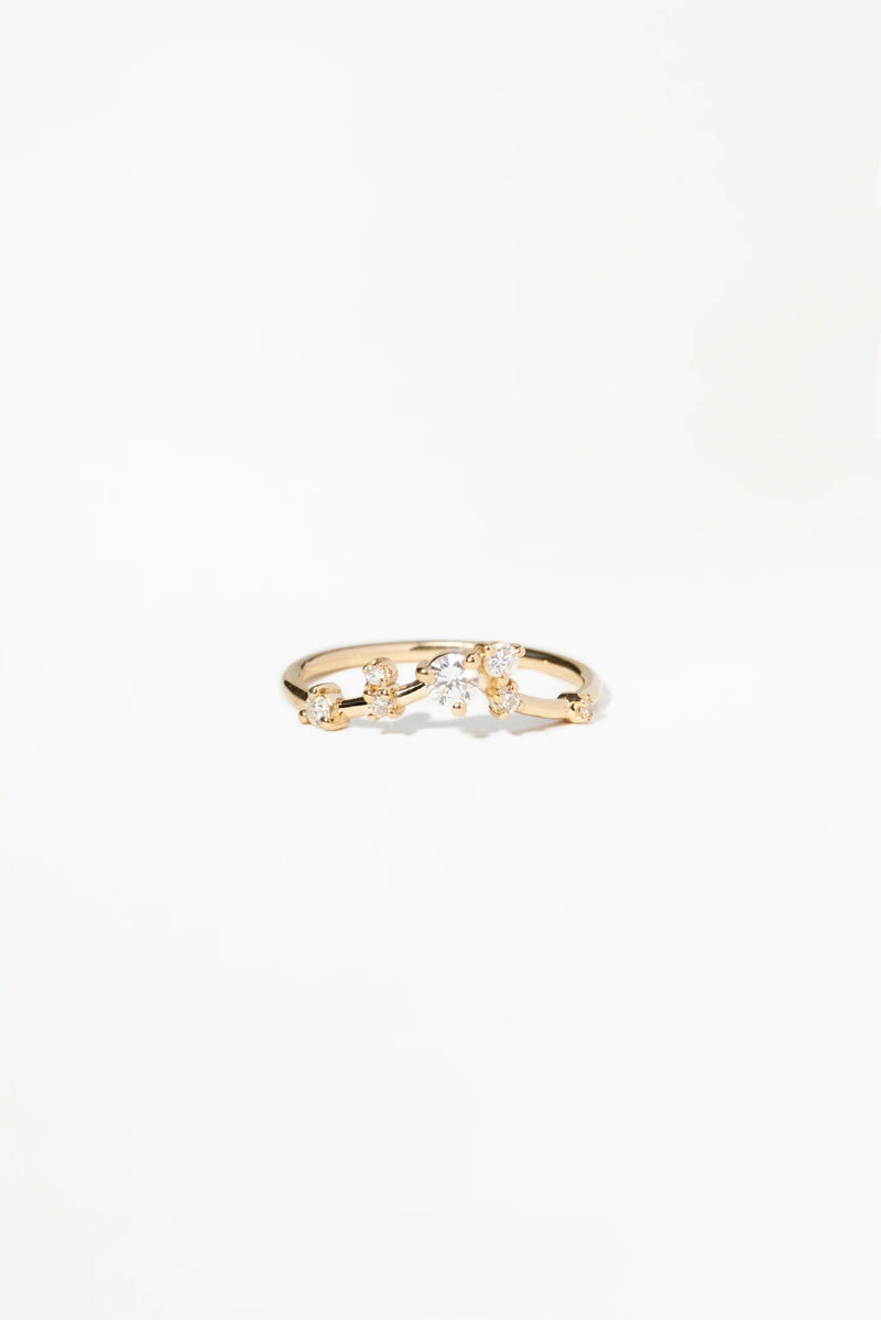 WWAKE Organic Triangle Brilliant Cut Diamond Ring