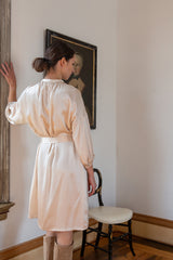 Tynan Silk Charmeuse Dress in Alabaster