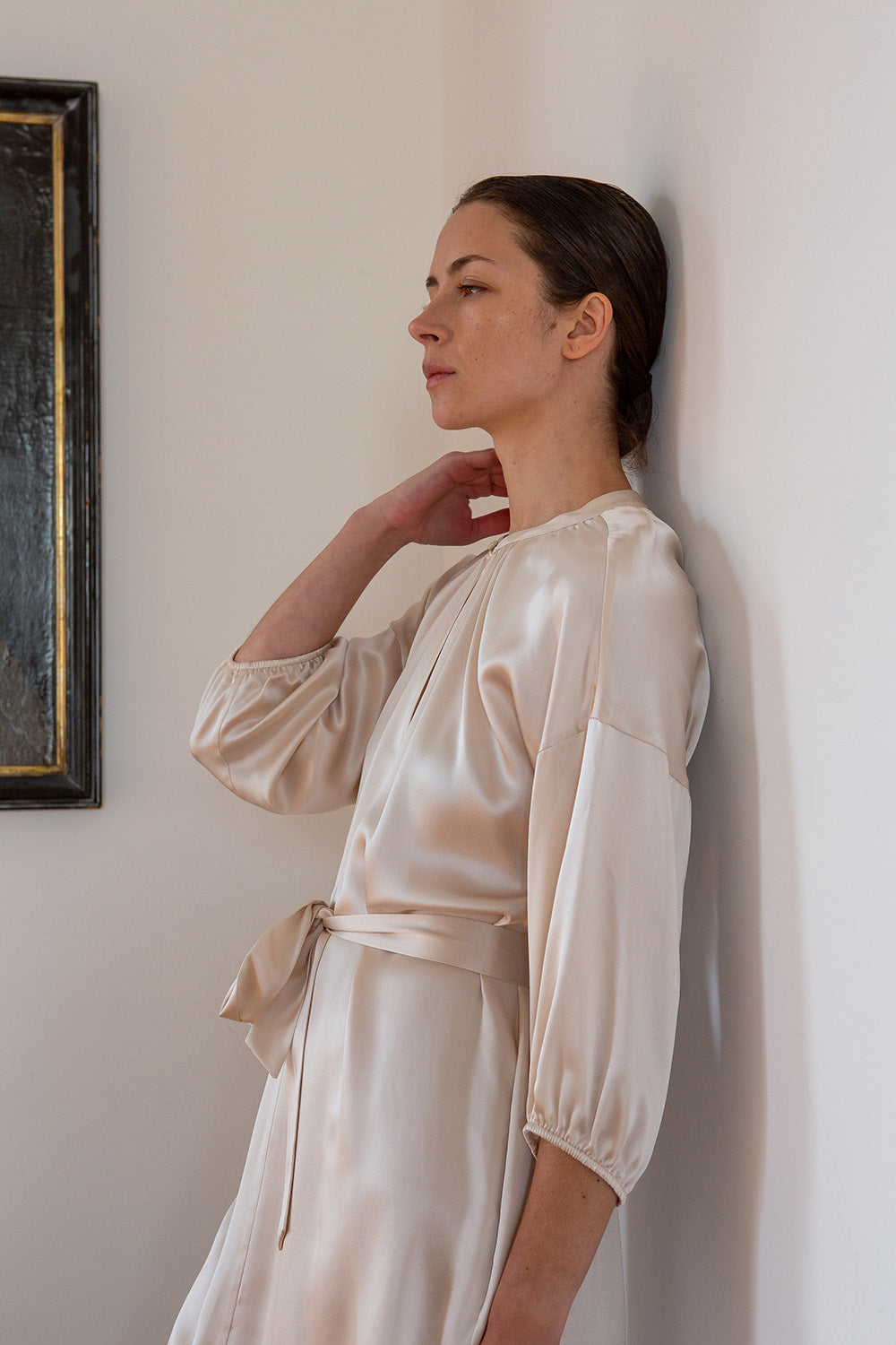Tynan Silk Charmeuse Dress in Alabaster Tynan Silk Charmeuse Dress in Alabaster