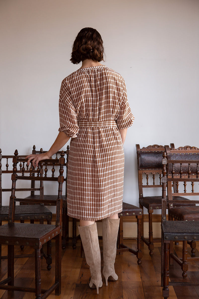 Tynan Silk Crêpe De Chine Dress in Sienna Jacobsen