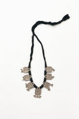Vintage Indian Silver Square Pendant Necklace